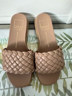 Dolce Vita Braided Slide Sandals in Blush Taupe